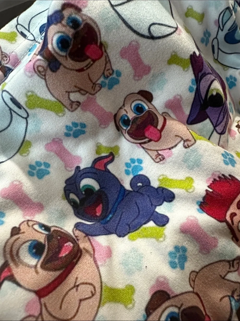 Girls' Cartoon Dog Puppy Dog Pals Print Flutter Sleeve Dress -